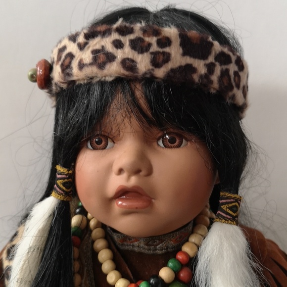 Beautiful Porcelain Doll Indigenous Girl Incredible Details by Cathay Collection - Picture 2 of 9
